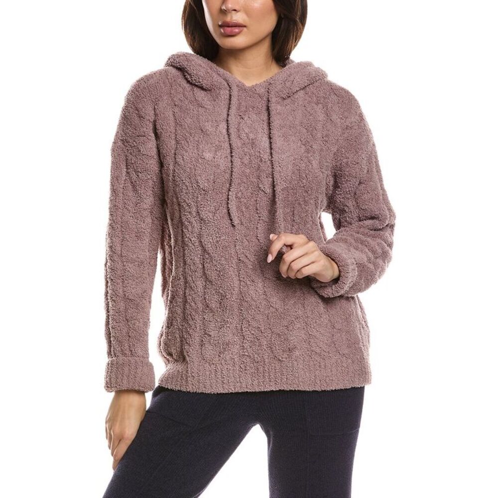 Barefoot Dreams Womens Cozychic Cable Teddy Pullover, Blue